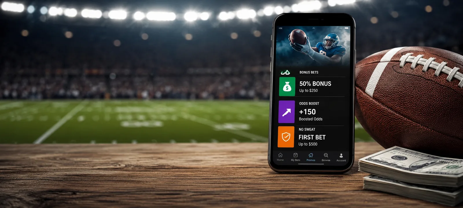 Editorial photo for football season sportsbook promotions