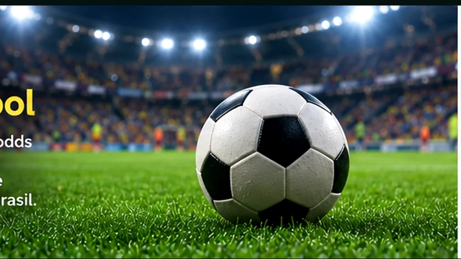 Bola de futebol em estádio para guia da Seleção Brasileira