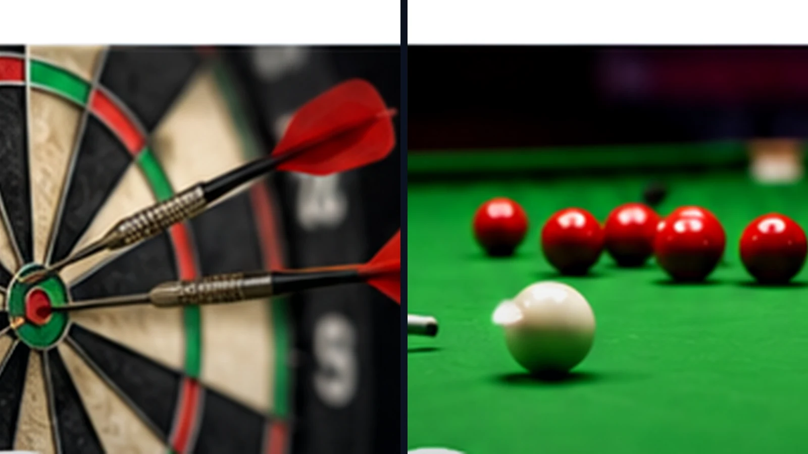 Darts and snooker tables for the UK darts and snooker betting guide